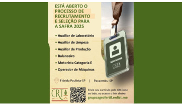 Em expansão, grupo com atuação no agronegócio tem vagas de trabalho em Pacaembu e Flórida Paulista