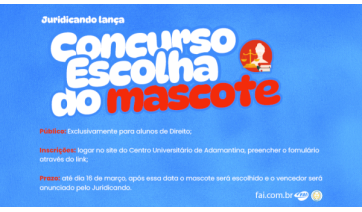 Concurso interno vai escolher mascote para podcast do curso de direito da FAI