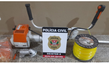 Polícia Civil recupera em Paulicéia roçadeira furtada de concessionária de rodovia em Adamantina