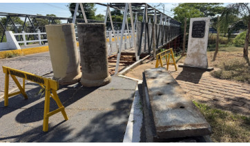 Obra de manutenção da passarela da Joaquim Nabuco está parada