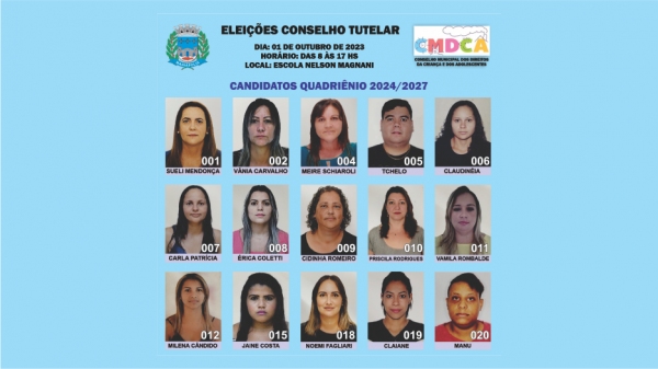 Candidatos ao Conselho Tutelar de Mariápolis (Divulgação/PM Mariápolis).