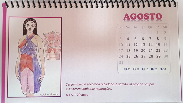 Calendario da Vida realizado com as detentas (Reproducao).