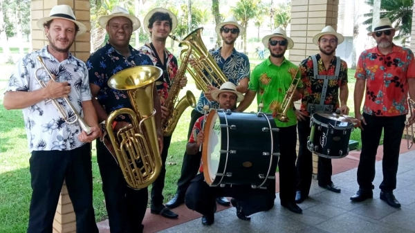 Los Kandangos em sua segunda apresentacao no Sesc Bertioga (Cedida).